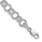 Rhodium Over 14k White Gold Solid 6mm Triple Link Charm Bracelet