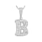 CZ Initial B Bubble Letter Pendant Necklace In Sterling Silver 1.79ctw