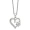 Sterling Silver Polished Cubic Zirconia Heart and Paw Necklace