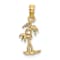 10K Yellow Gold Textured Mini Double Palm Trees Charm