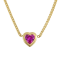 14K Yellow Gold Over Sterling Silver Lab Created Pink Sapphire Heart
Curb Chain Necklace 1.2ctw