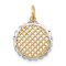 14K Two-tone Gold  Diamond-Cut Sunflower Pendant