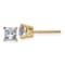 14K Yellow Gold 3/4ct. 4.0mm Princess D E F Pure Light Moissanite Earrings