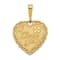 14k Yellow Gold Textured Reversible I Love You Heart Pendant