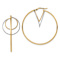 14k Two-tone Diamond-Cut 1 3/4" Twisted Circle Inside Hoop Earrings