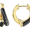 Black Spinel Bypass Hoop Earrings In 18K Gold Over Sterling Silver