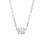 White Cubic Zirconia Rhodium Over Sterling Silver Paperclip Necklace 4.0ctw