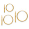 14k Yellow Gold Polished 9/16" Endless Hoop 3 Piece Set