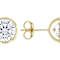 Large Bezel Set CZ Stud Earrings In 18K Gold Over Sterling Silver
