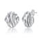 Rippled Stud Earrings In Sterling Silver