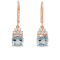 Aquamarine and CZ Cushion 18K Rose Gold Over Sterling Silver Drop
Earrings, 2.65ctw