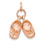 14k Rose Gold 3D Moveable Textured Baby Shoes Charm