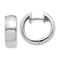 Rhodium Over 14K White Gold 9/16" Round Hinged Hoop Earrings