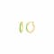 14K Yellow Gold Over Sterling Silver Enamel Huggie Hoops in Neon Green