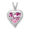 Rhodium Over 14k White Gold Lab Created Pink Sapphire and Diamond Mom
Heart Pendant