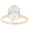 Lab-Grown Diamond Oval Solitaire Ring In 14K Gold 3.00ct