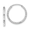 Rhodium Over 14k White Gold 11/16" Diamond-Cut Square Tube Endless
Hoop Earrings