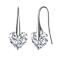 Heart Shape CZ Drop Earrings In Sterling Silver