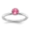 Sterling Silver Stackable Expressions High 5mm Pink Crystal Ring
