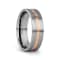 ZEUS Flat Brushed Finish Tungsten Carbide Ring with Rose Gold Plated
Groove- 6mm