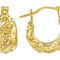 Chunky Filigree Hoop Earrings In 18K Gold Over Sterling Silver