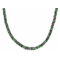 Ruby Zoisite Rondelle Beaded Necklace In Sterling Silver