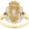 Golden Rutilated Quartz, Smoky Quartz And White Zircon Ring In 18K Gold
Over Sterling Silver 5.20ctw