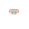 8x6mm Oval Aquamarine and White CZ 18K Rose Gold Over Sterling Silver
Ring, 1.16ctw