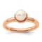 14K Rose Gold Over Sterling Silver Stackable Expressions White
Freshwater Cultured Pearl Ring