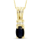 Black Sapphire 14K Gold over Sterling Silver Pendant with Chain 0.55ctw