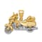 14k Two-tone Gold Textured 3D Moveable Motorcycle Pendant