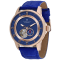 Christian Van Sant Men's Viscay Blue Dial with Rose Accents, Blue
Leather Strap Watch