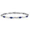 Rhodium Over 14k White Gold Diamond and Sapphire Bracelet
