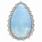 Aquamarine Pear And White Zircon Cocktail Ring In 18K Gold Over Sterling
Silver 1.43ctw