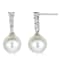 18KW 9mm  Cultured Pearl 0.52 ctw Diamond Earrings