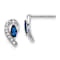 Rhodium Over 10k White Gold Diamond and 0.32ctw Sapphire September
Birthstone Stud Earrings