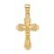 14K Yellow Gold with Textured Scalloped Edge Crucifix Charm