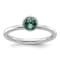 Sterling Silver Stackable Expressions High 5mm Blue Crystal Ring