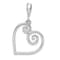 Rhodium Over 14k White Gold Heart Pendant
