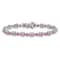 Rhodium Over 14k White Gold Lab Created Pink Sapphire Bracelet
