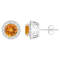 7mm Round Citrine And White Topaz Accent Rhodium Over Sterling Silver
Halo Stud Earrings