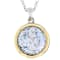 Roman Glass Pendant Necklace In Two-Tone Sterling Silver And 14K Gold 18 Inch