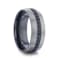 AVIATOR Domed Brushed Titanium Men's Wedding Band with Black Sapphire
Stones Inlay 8mm