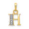 10k Yellow Gold and Rhodium Over 10k Yellow Gold Accent Diamond Letter H
Initial Pendant