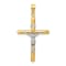 14K Yellow and White Gold Hollow Crucifix Pendant