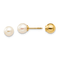 14K Yellow Gold Reversible Freshwater Cultured Pearl and Bead Earrings