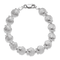Rhodium Over Sterling Silver Polished Scallop Shell Bracelet