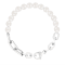 8-8.5mm White Cultured Freshwater Pearl Silver  Bracelet