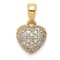 14k Yellow Gold Polished 3D Cubic Zirconia Heart Pendant