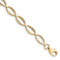 10k Yellow Gold 5mm Polished and Textured Oval Link Bracelet